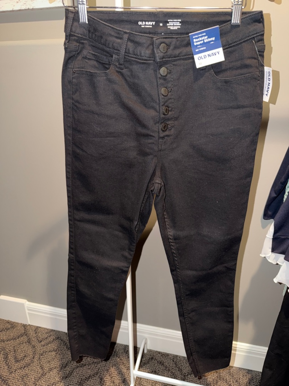 Old Navy Black High-Rise Button-Fly Skinny Jeans